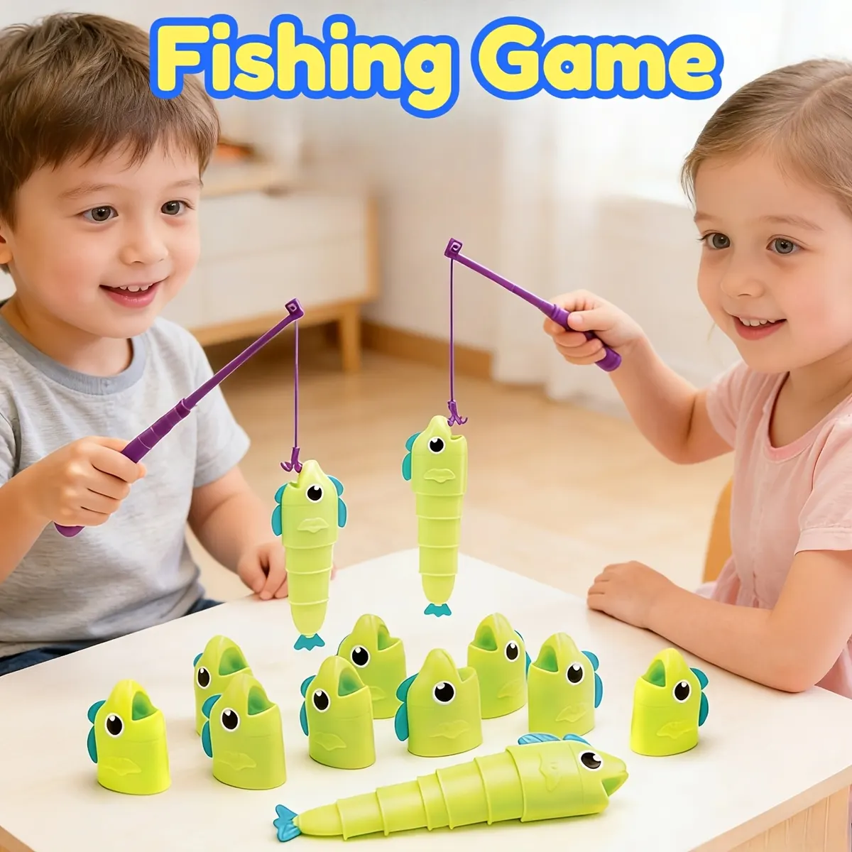 Retractable Fishing Line Game for 2 Players - Educational Kids Duel