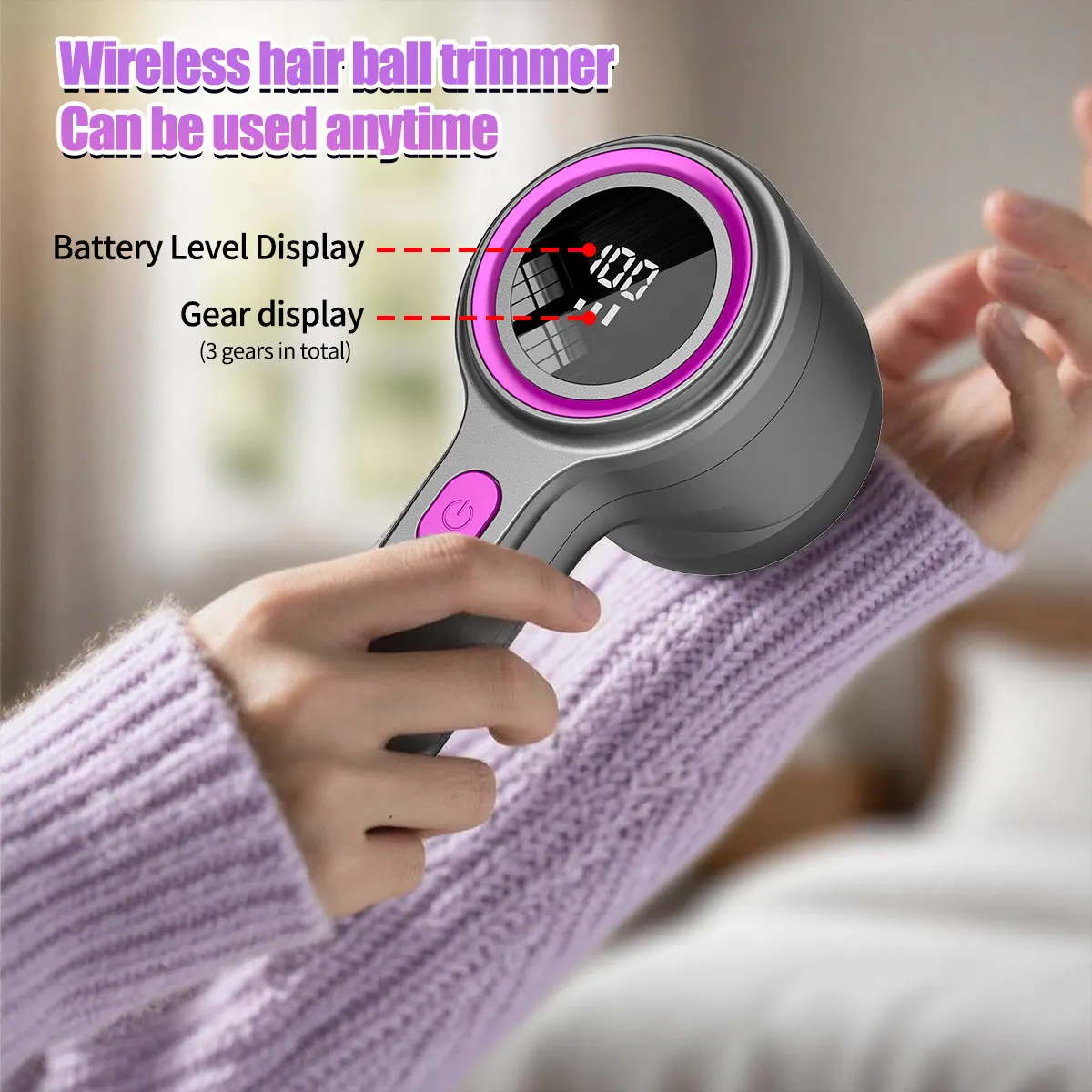Fabric Shaver with USB-C Charging and Digital Display