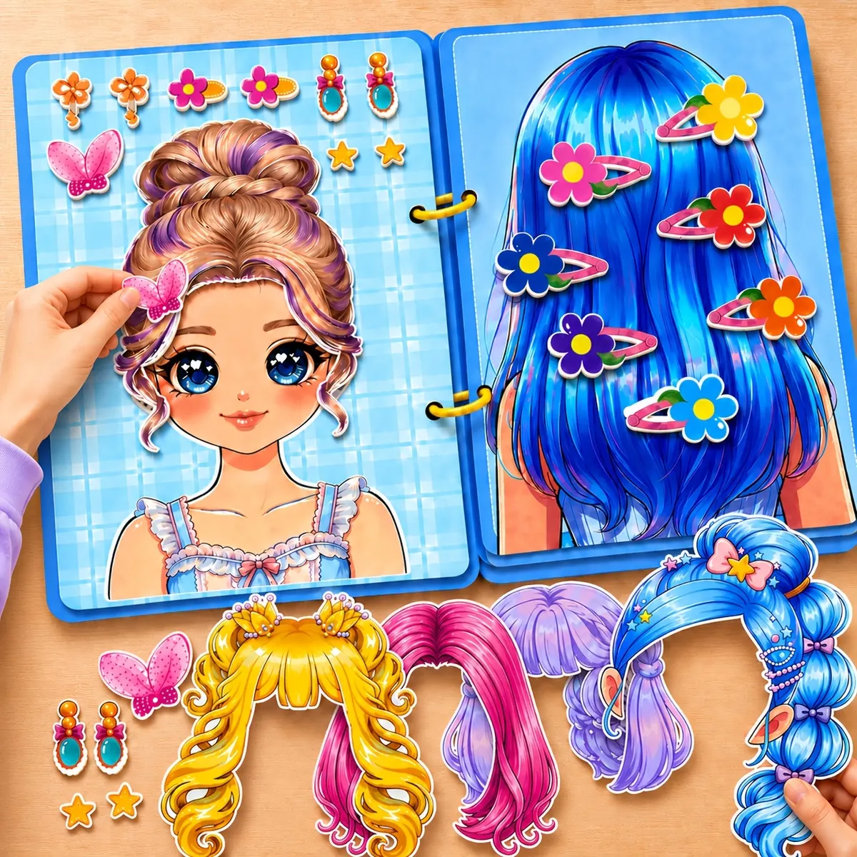 Reusable Sticker Book Beauty Salon – 4-in-1, Over 150 Pieces