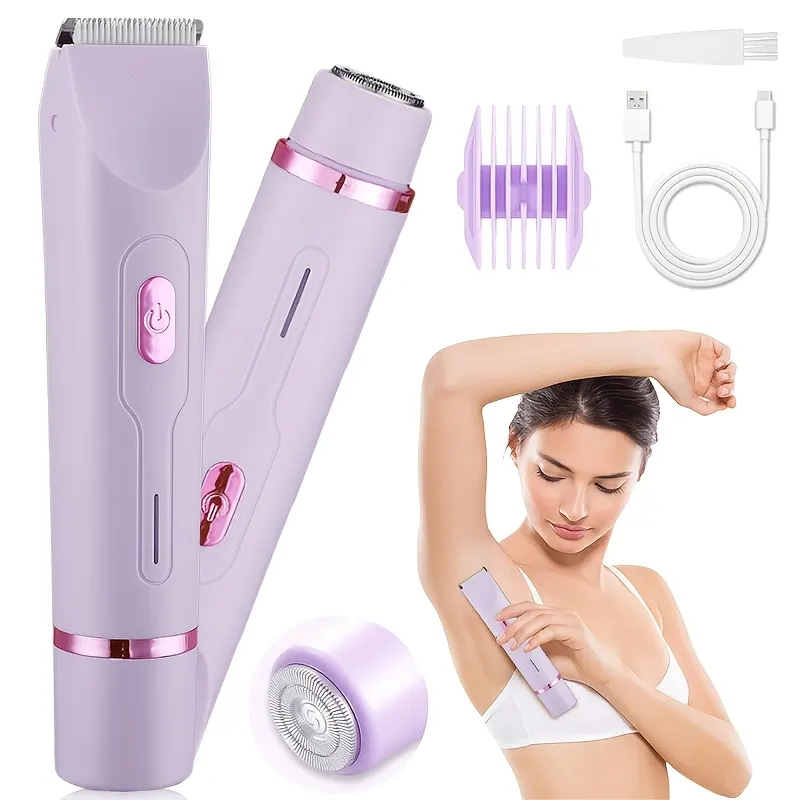 2-in-1 Electric Shaver for Women – Bikini Trimmer & Facial Epilator