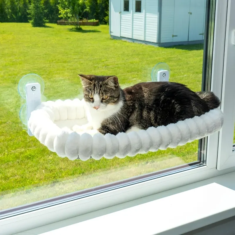 Foldable Cat Window Perch – Suction Cup Hammock, Machine Washable