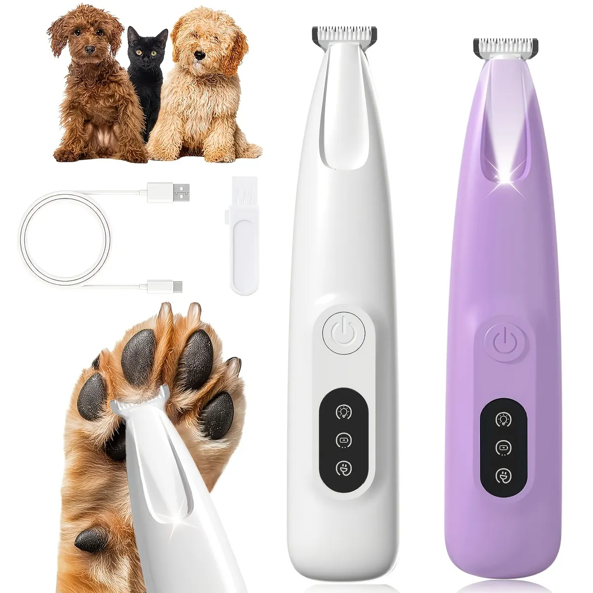 Rechargeable Clipper & Nail Grinder for Cats and Small Dogs – LED Display