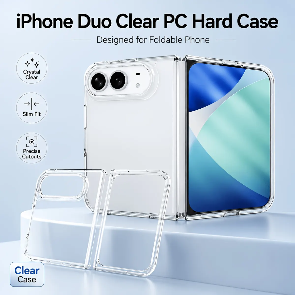 iPhone Fold Clear Hard Case in Crystal Polycarbonate
