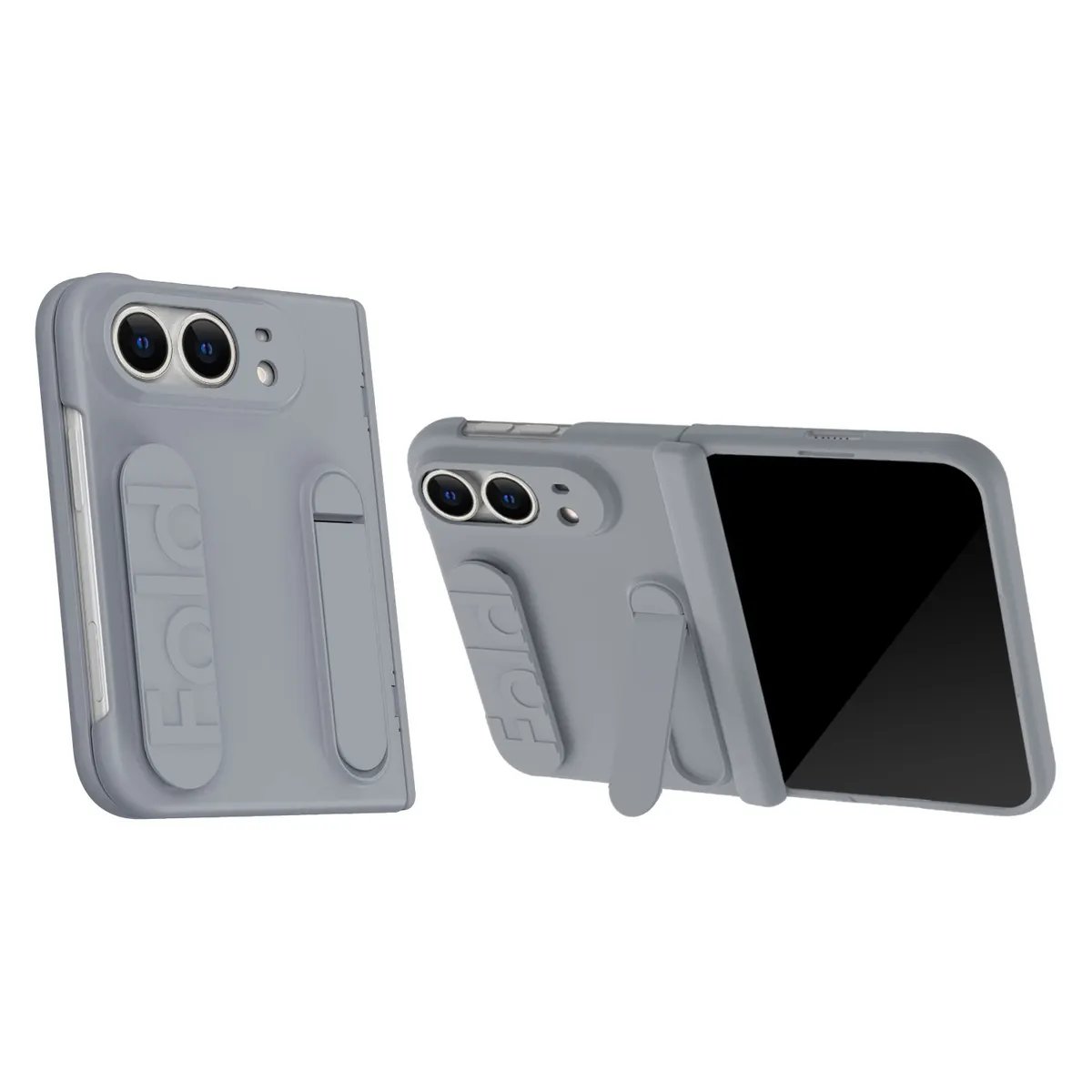 iPhone Fold Full-Cover Case with Hinge Guard, Kickstand and Strap