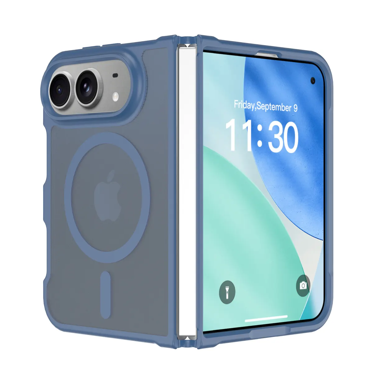 iPhone Fold Clear Case, Anti-Yellowing with Shock-Absorbing Rim