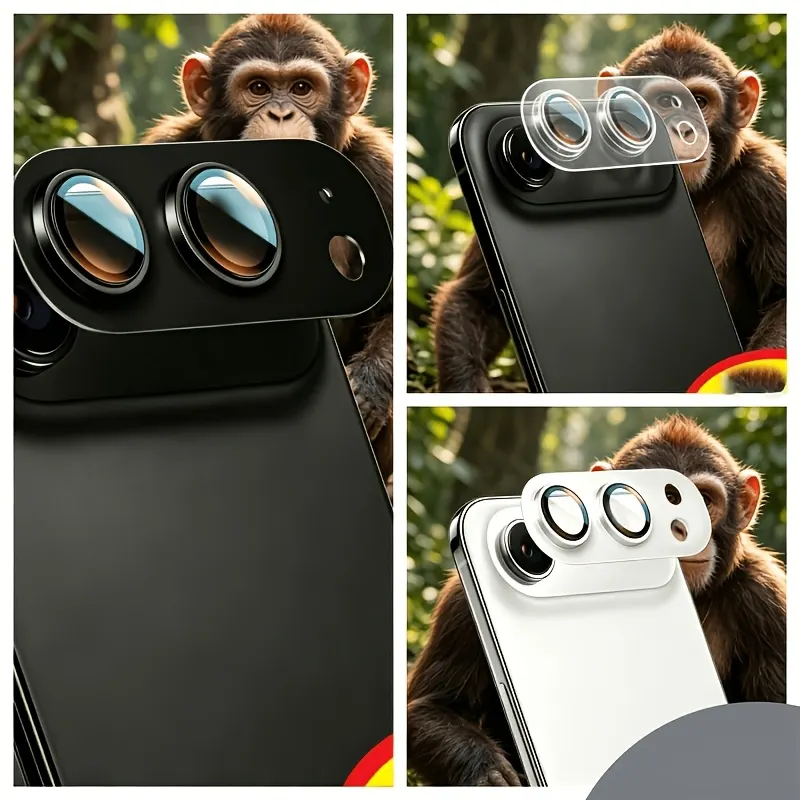 iPhone Fold Full-Coverage Camera Lens Protector with Metal Ring